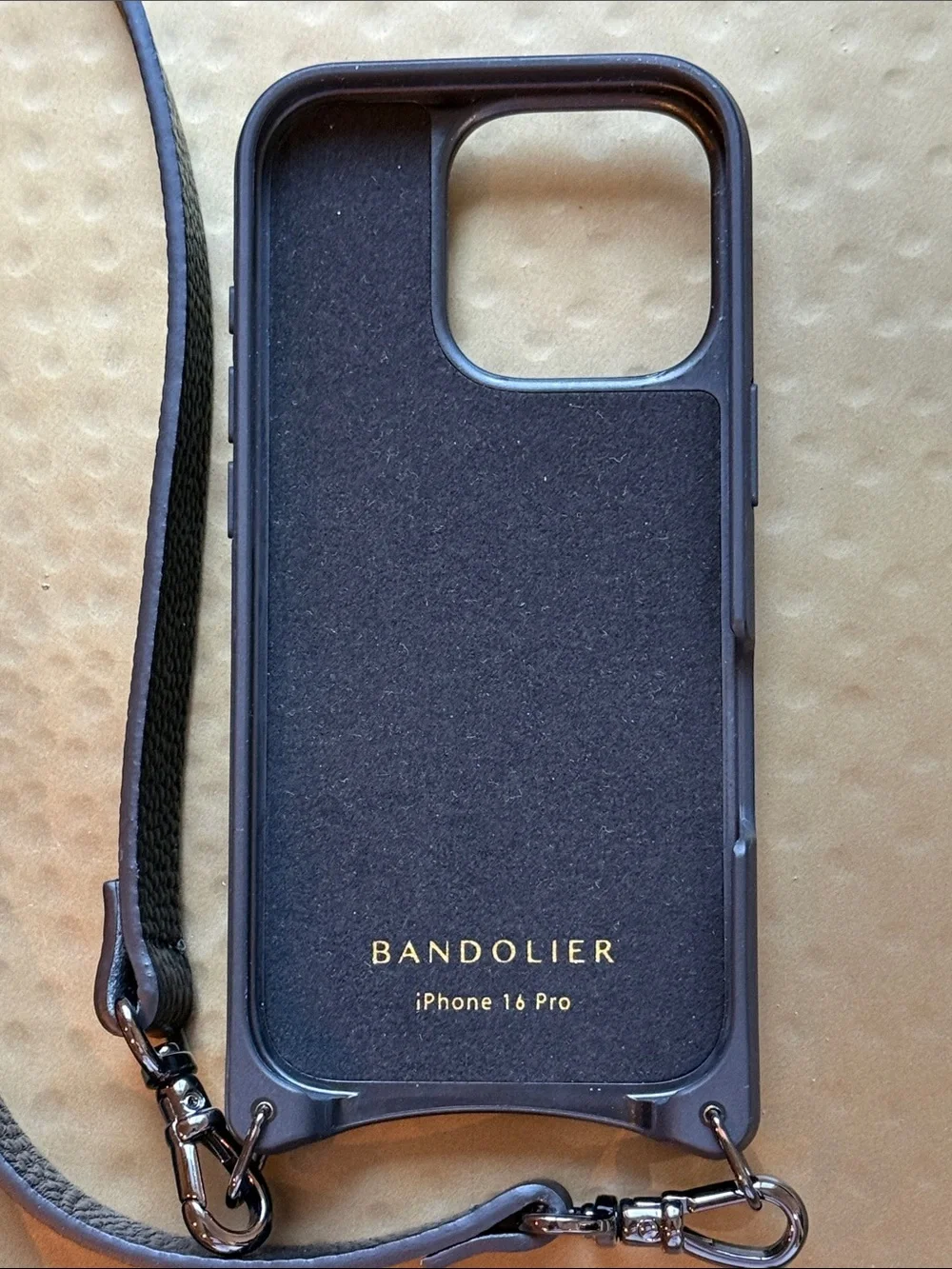 Bandolier Hailey iPhone 16Pro Crossbody Case in Black/Pewter
